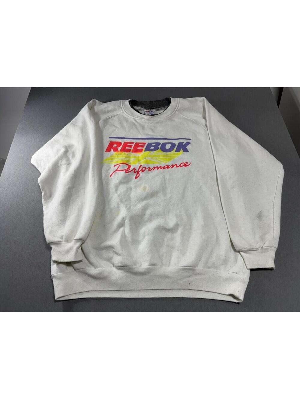 Vintage 90s Reebok Sweatshirt Crewneck Big Logo  Pullover Size XL